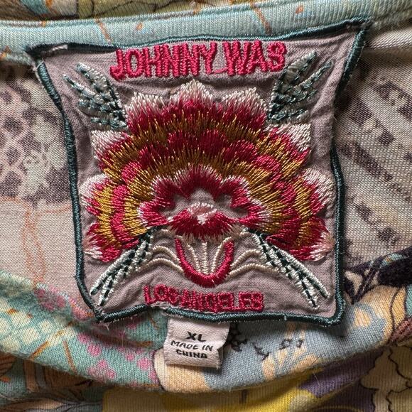 Johnny Was Millay Favorite Printed Tee Bamboo Floral Size XL - Picture 4 of 5